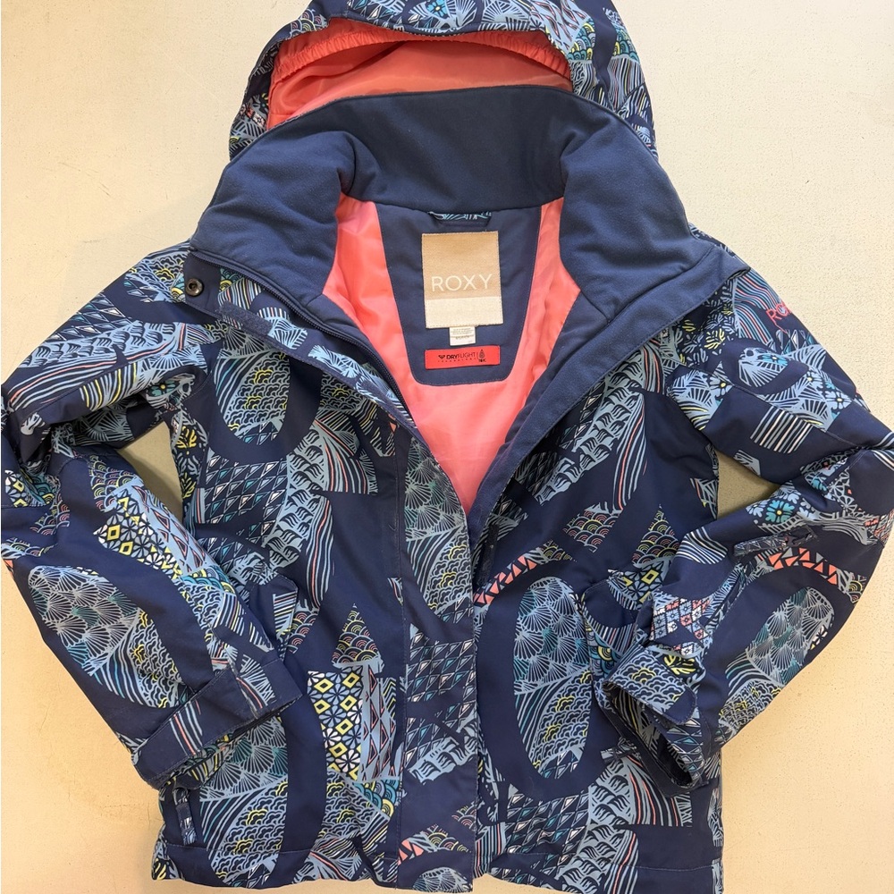 Roxy Kids Colorful Patterned Puffer Jacket